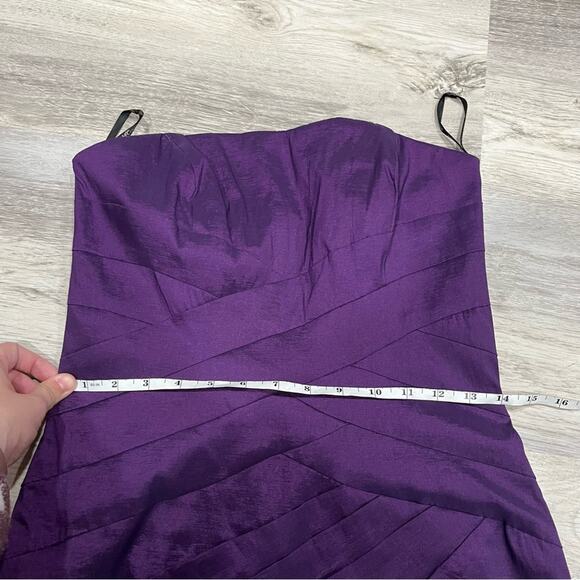 Jessica McClintock Purple Cocktail Mini Formal Dress Y2K Prom Strapless - Picture 8 of 9